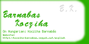 barnabas kocziha business card